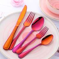 China high quality red dinnerware stainless steel cutlery set importers