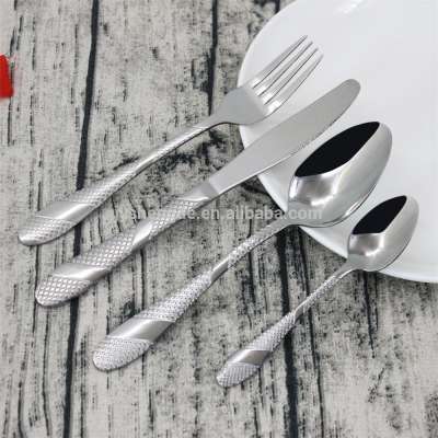 2019 high quality silver stainless steel cutlery set used for home,restaurant and hotel,fork and spoon set