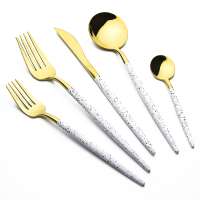 Restaurant Matte Gold Plated Premium Stainless Steel Metal Cutlery Gift Set