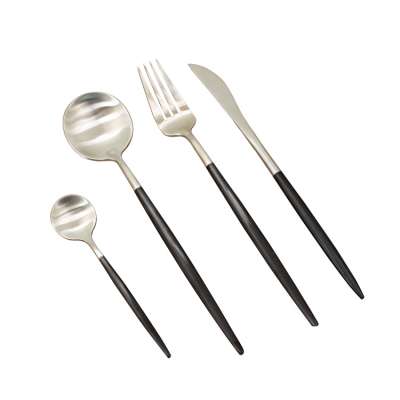 Black PVD coating satin finish high quality stainless steel cutlery set/Stainless Steel Flatware/Tableware